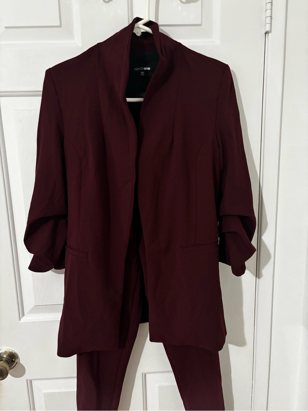 Fashion Nova Women's Blazer and Trousers in Dark Plum